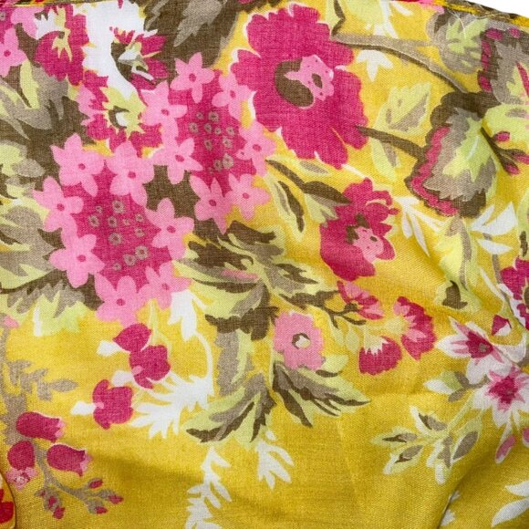 isaac mizrahi yellow pink floral rose print scarf Summer to Fall - Picture 5 of 5